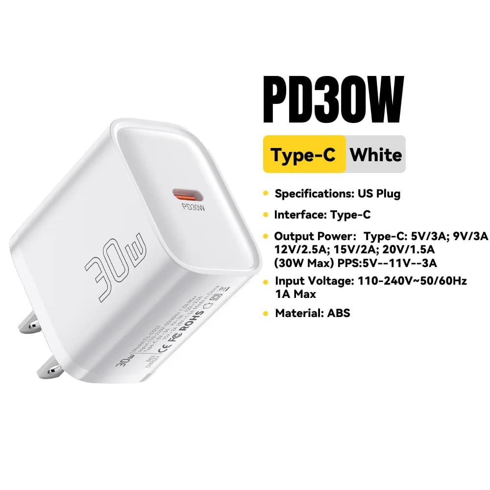 מטען קיר מיני 30W USB-C PD