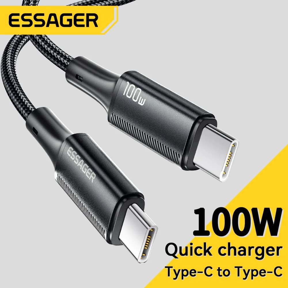כבל USB-C ל-USB-C טעינה מהירה PD 100W