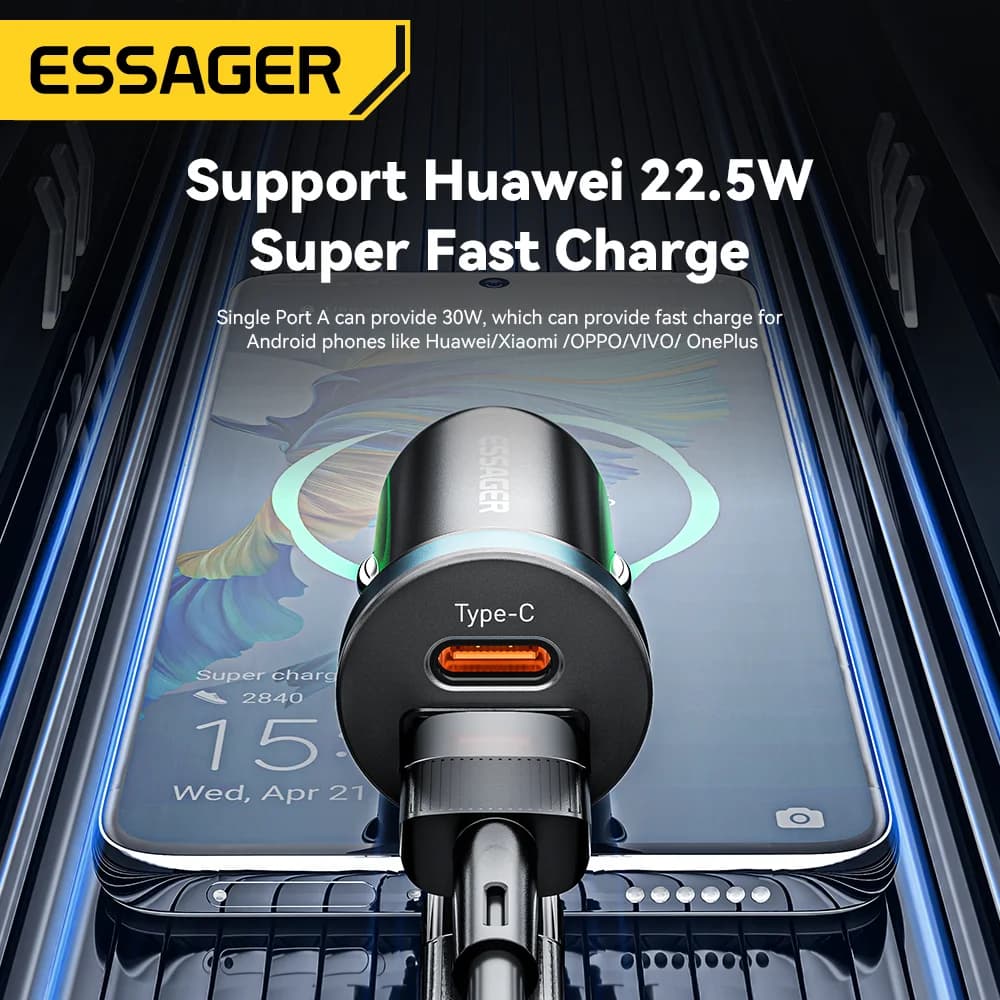 מטען רכב USB-C 30W עם Quick Charge 3.0