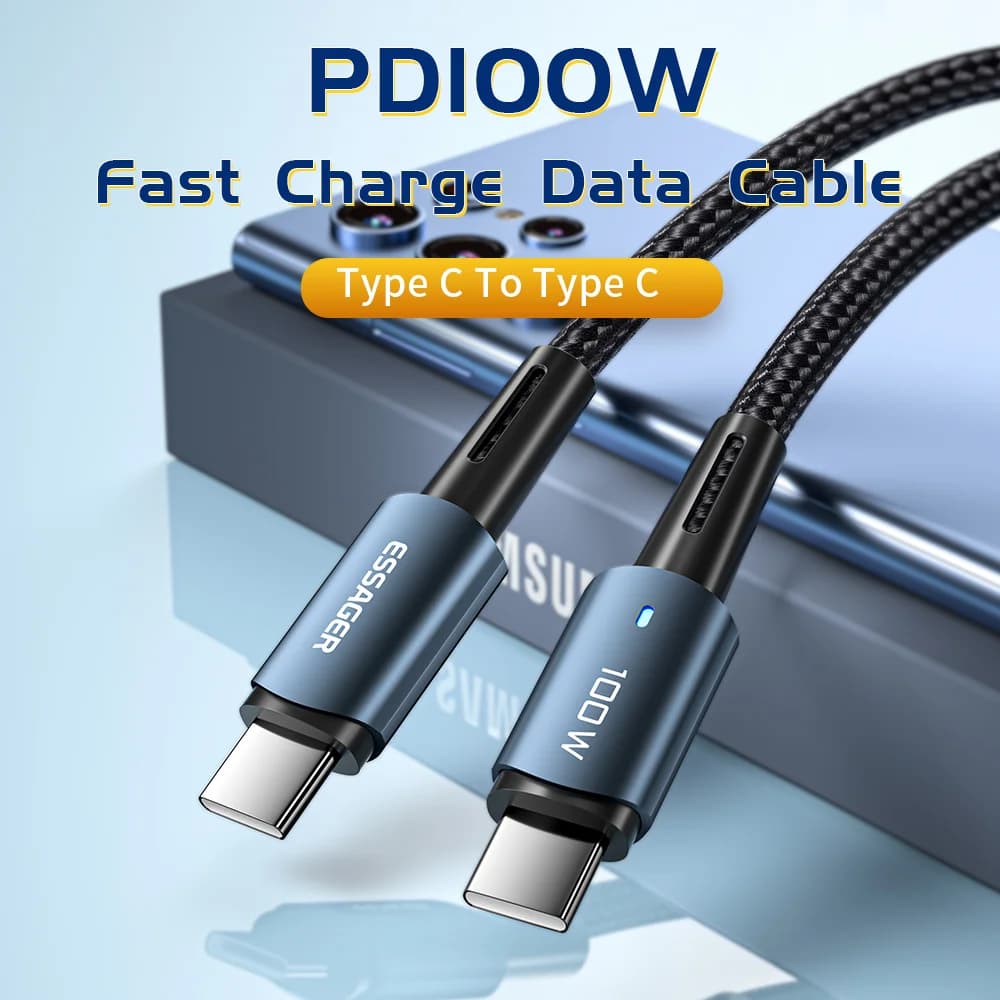 כבל טעינה מהירה USB-C PD 100W