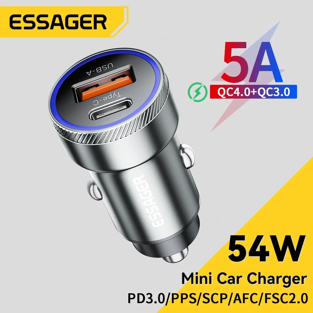 מטען רכב USB 54W עם PD ו-QC 3.0