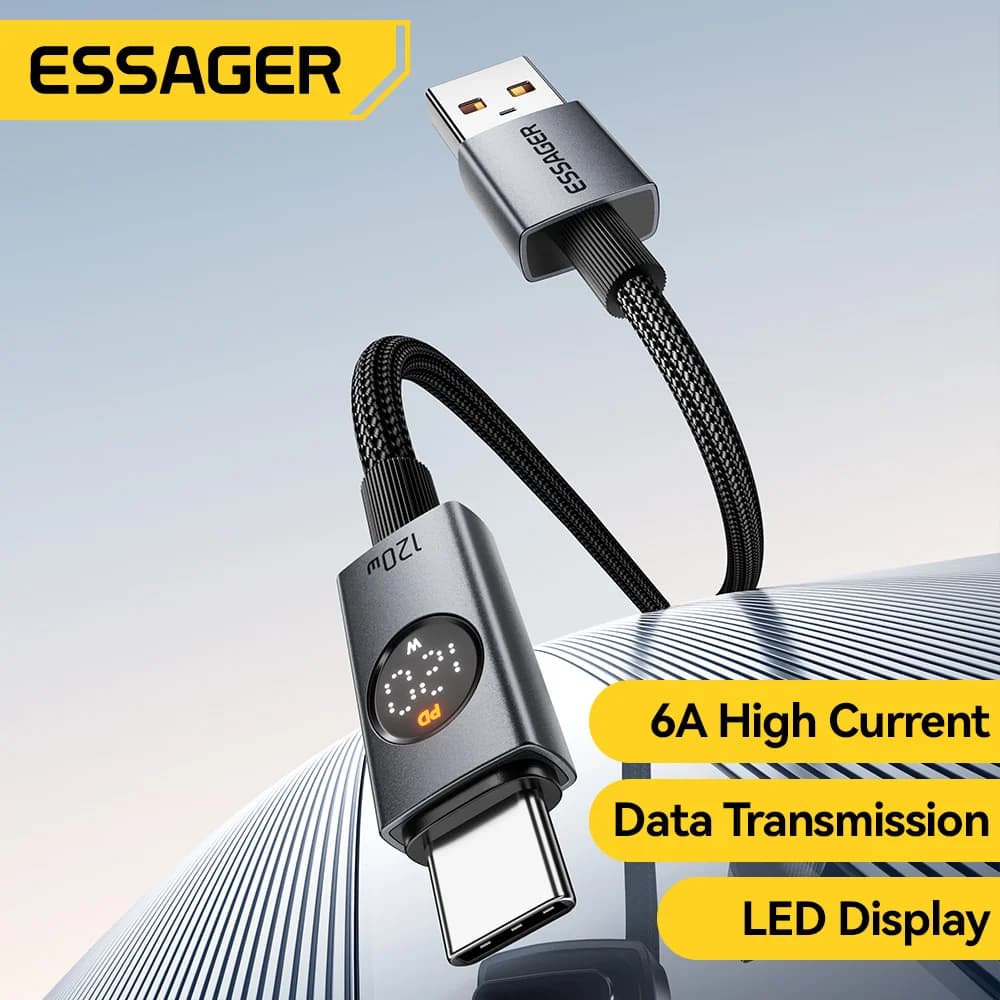 כבל טעינה מהיר במיוחד 120W 6A USB-A ל-USB-C