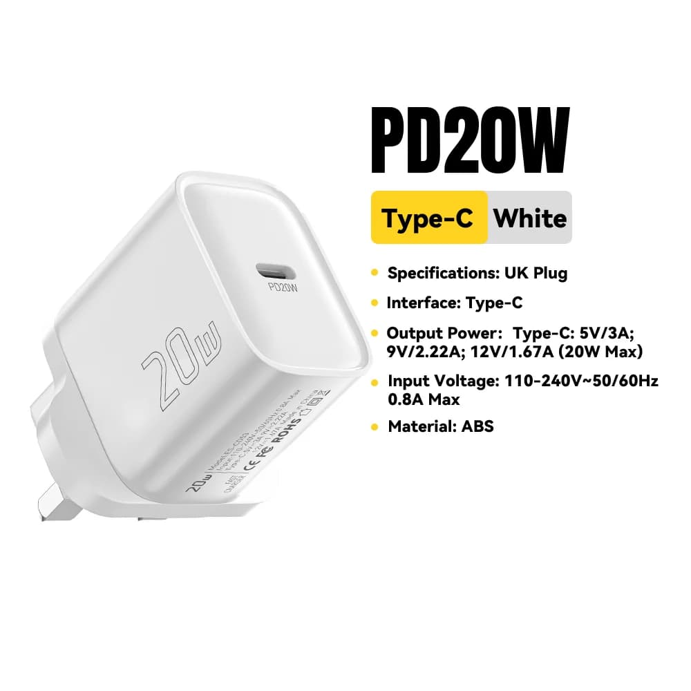 מטען קיר מיני USB-C PD 20W