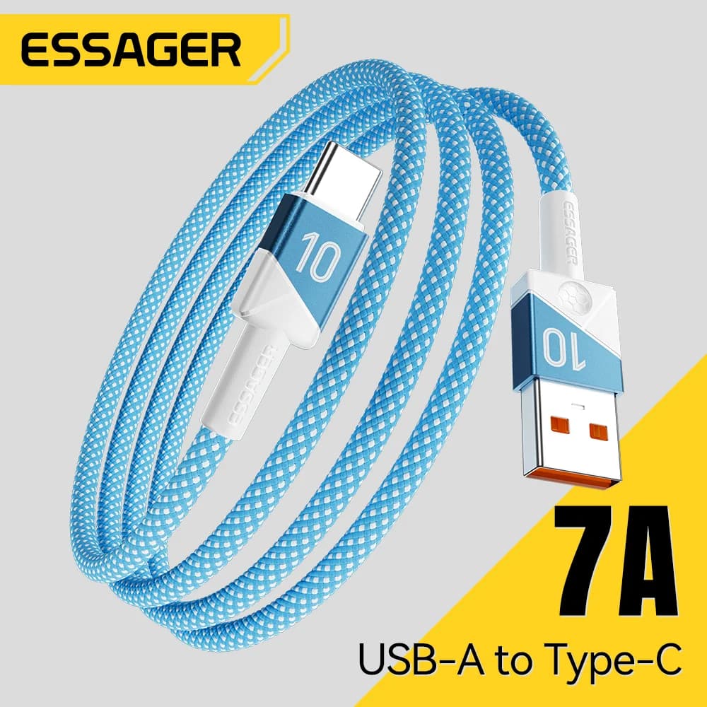 כבל USB-C לטעינה מהירה במיוחד 100W 7A צבעי קבוצות