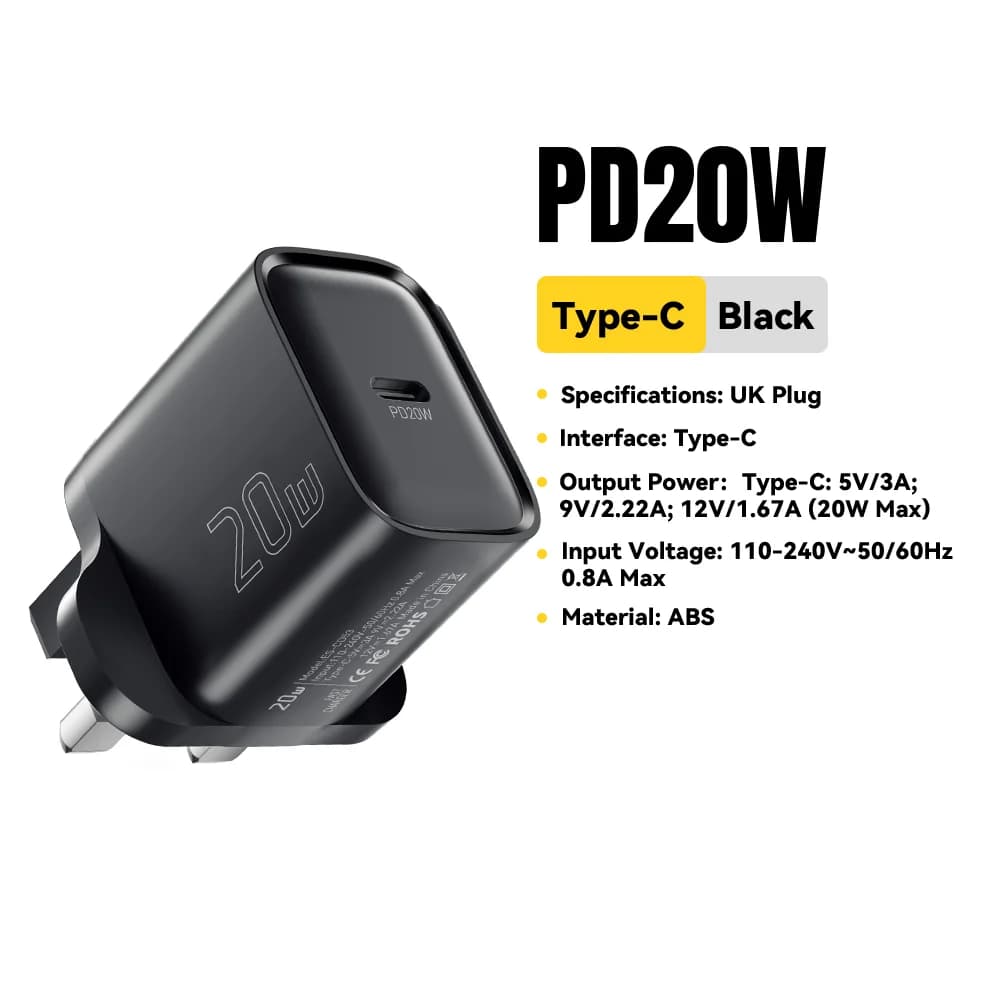 מטען קיר מיני USB-C PD 20W