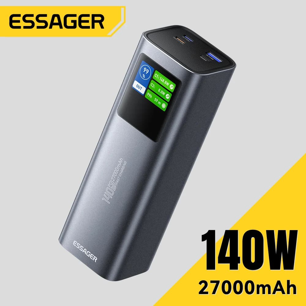 פאוור בנק 27000mAh, טעינה מהירה 140W PD 3.1