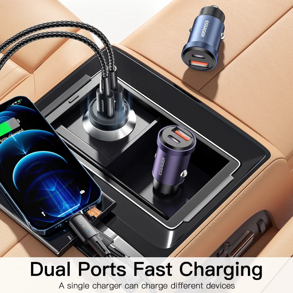 מטען רכב USB-C 30W, Quick Charge 4.0