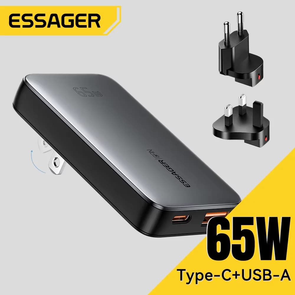 מטען נסיעות GaN דק במיוחד 65W USB-C
