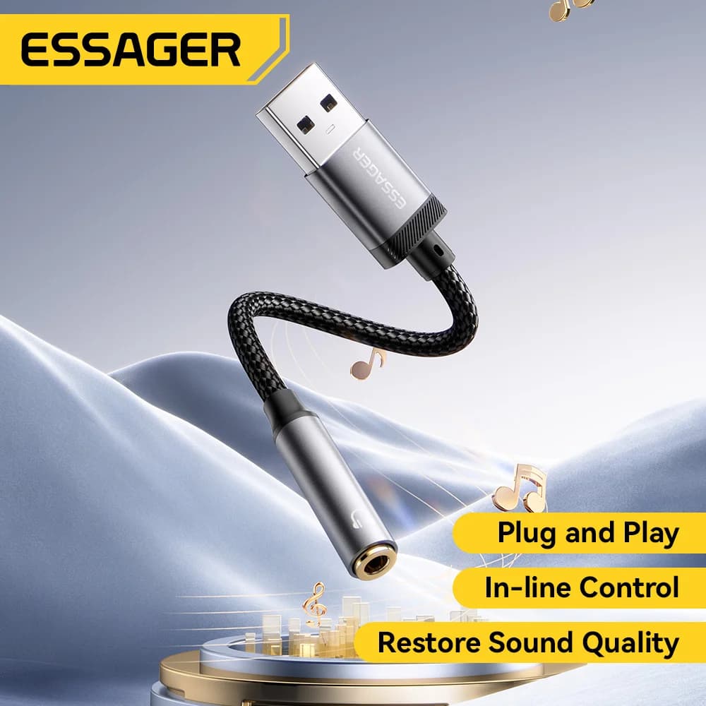 מתאם USB ל-3.5mm כרטיס קול חיצוני