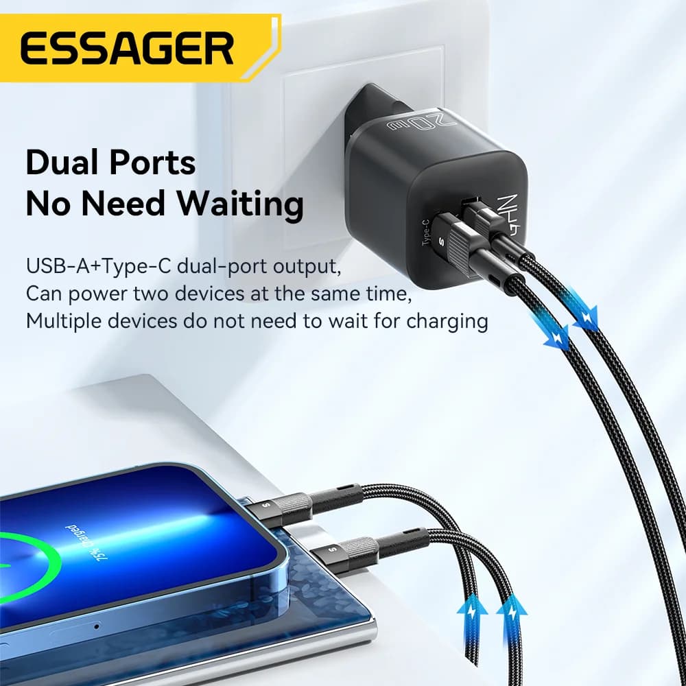 מטען מהיר GaN 20W USB-C PD