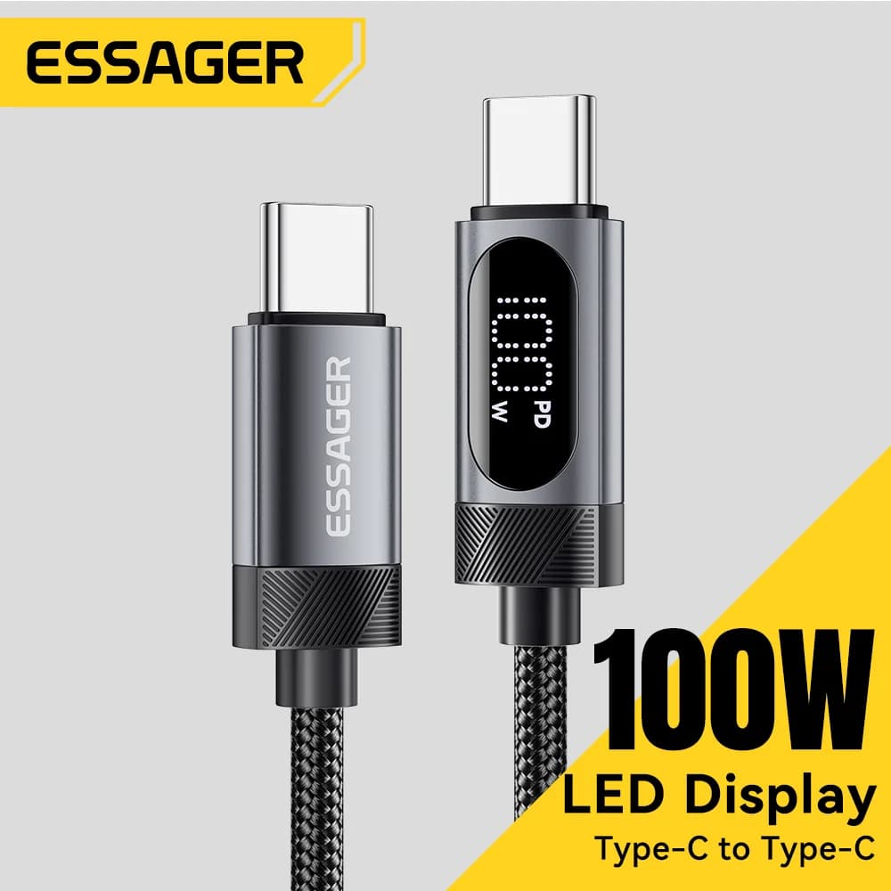 כבל טעינה מהירה USB-C ל-USB-C בעוצמה 100W