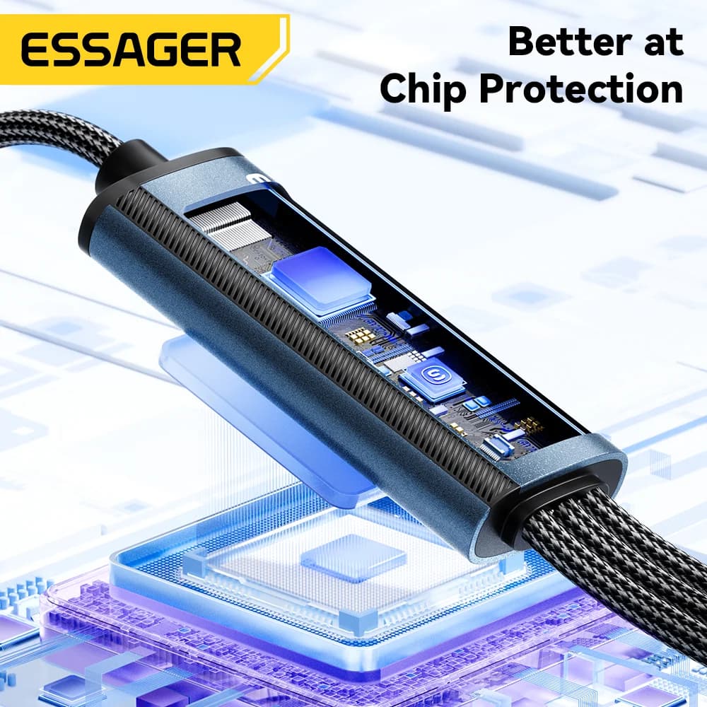 כבל טעינה 3 ב-1 מ-USB-C ל-Lightning 100W