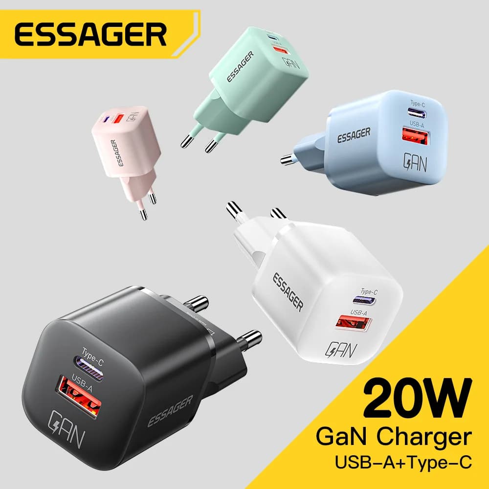 מטען מהיר GaN USB-C PD 20W
