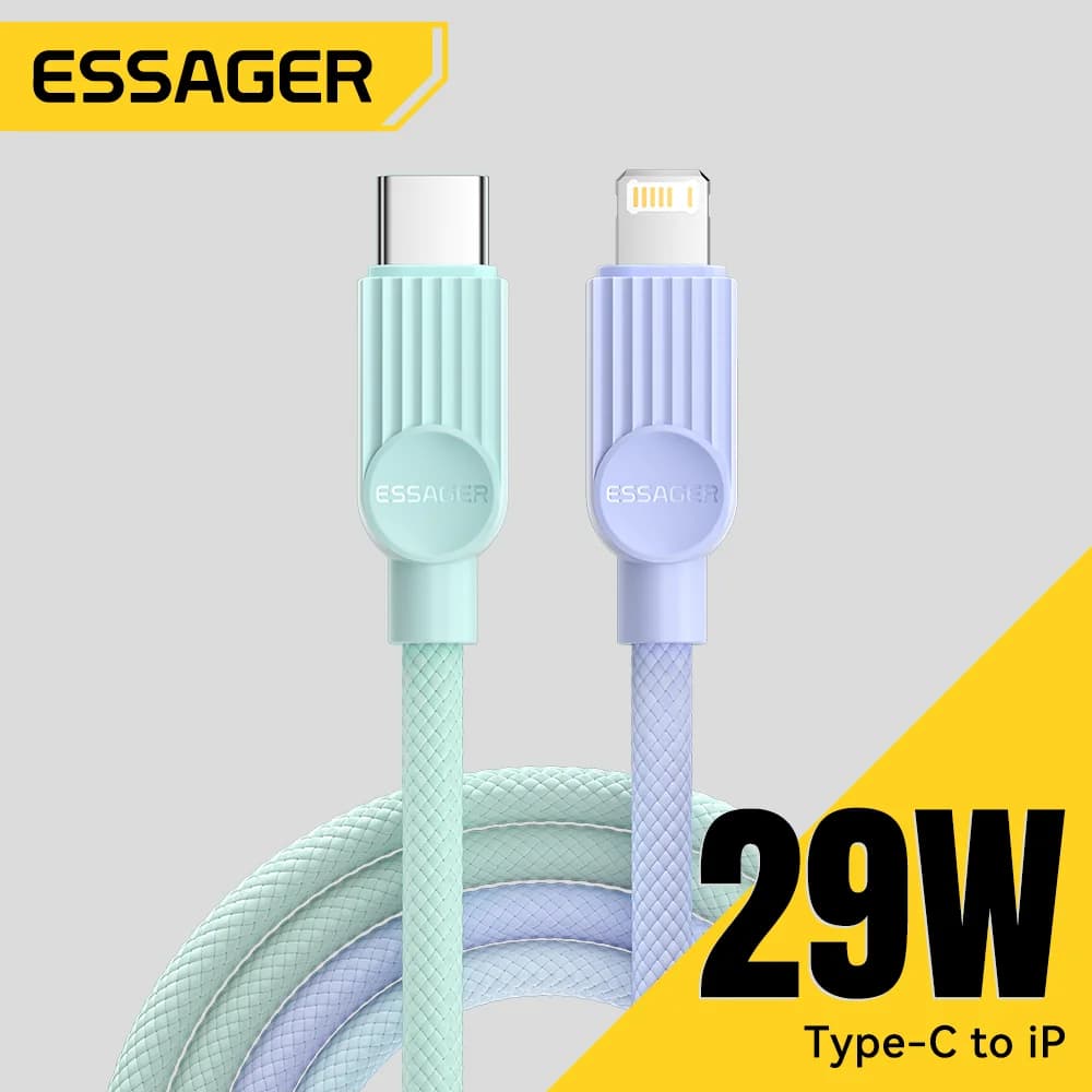 כבל טעינה מהירה USB-C ל-Lightning בצבעים שונים