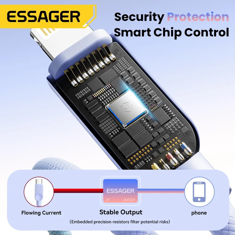 כבל טעינה מהירה USB-C ל-Lightning בצבעים שונים
