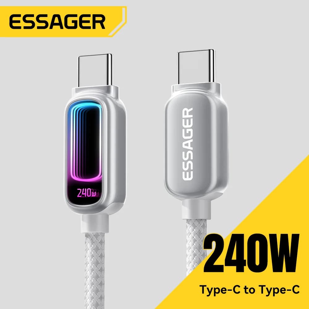 כבל USB-C ל-USB-C בעוצמה 240W עם תמיכה ב-PD 3.1 (100W)