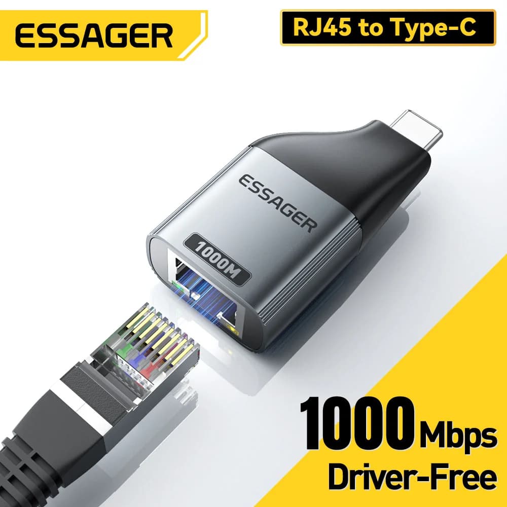 מתאם RJ45 Ethernet Gigabit מ-USB-C