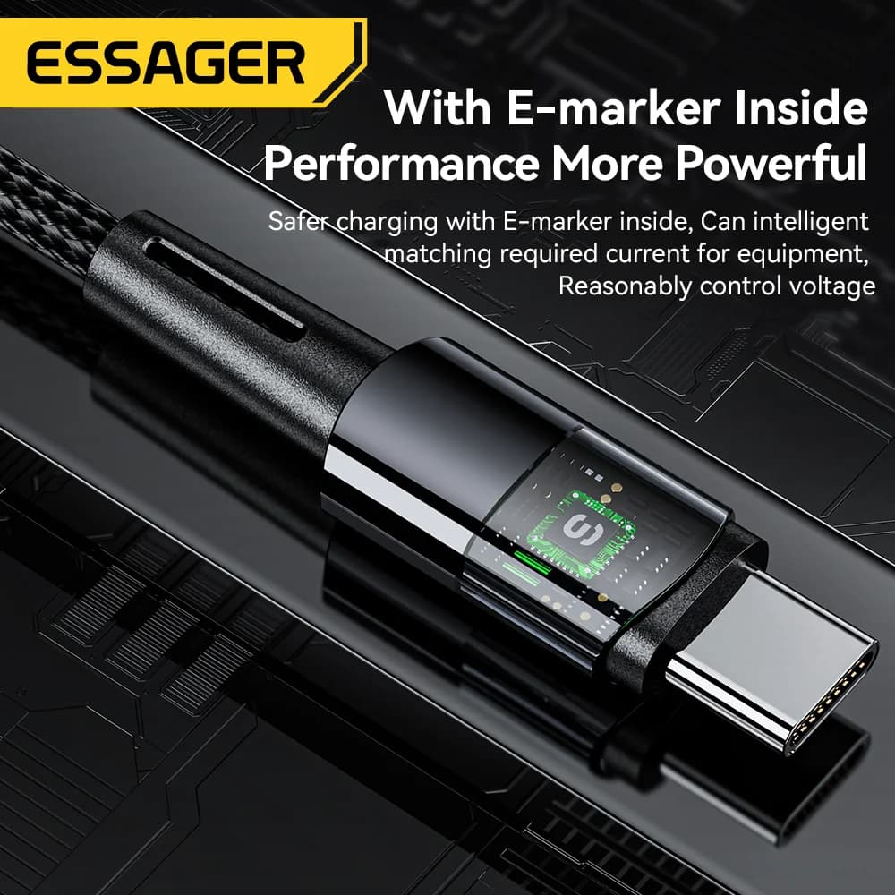 כבל נתונים USB-C טעינה מהירה במיוחד 240W 6A