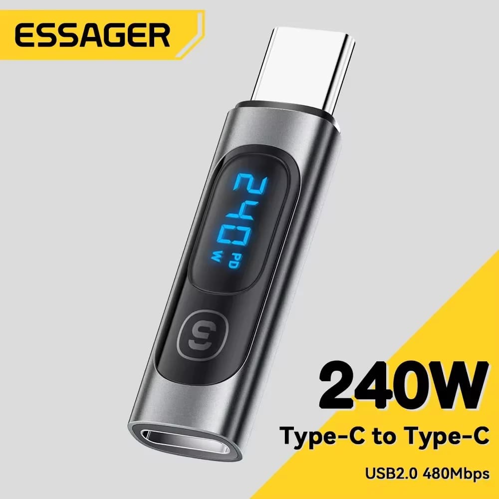 מתאם OTG מ-USB-C ל-USB-C עם תצוגה דיגיטלית