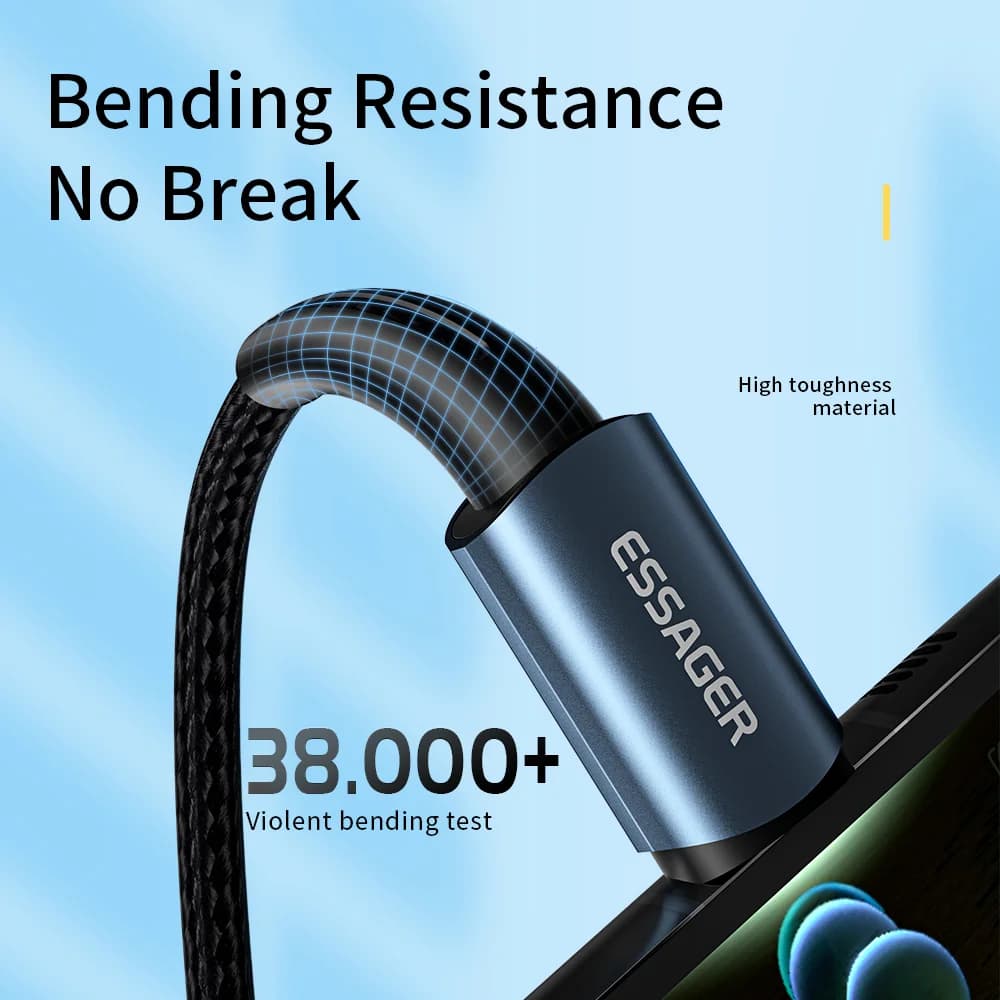 כבל טעינה מהירה USB-C PD 100W
