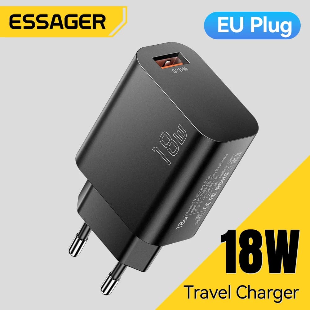 מטען קיר מהיר USB-A QC 3.0 בהספק 18W