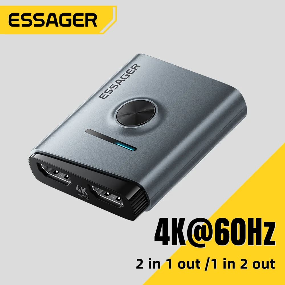 מפצל וממתג HDMI 4K 60Hz 2-ב-1