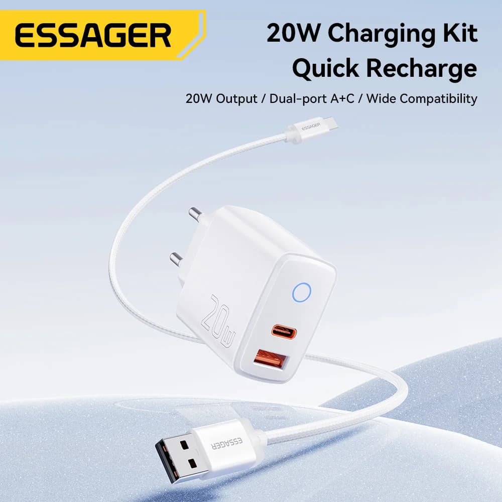 סט מטען מהיר USB-C PD 20W