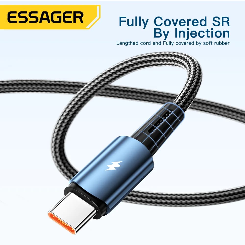 כבל טעינה מהירה USB-C 120W, 6A