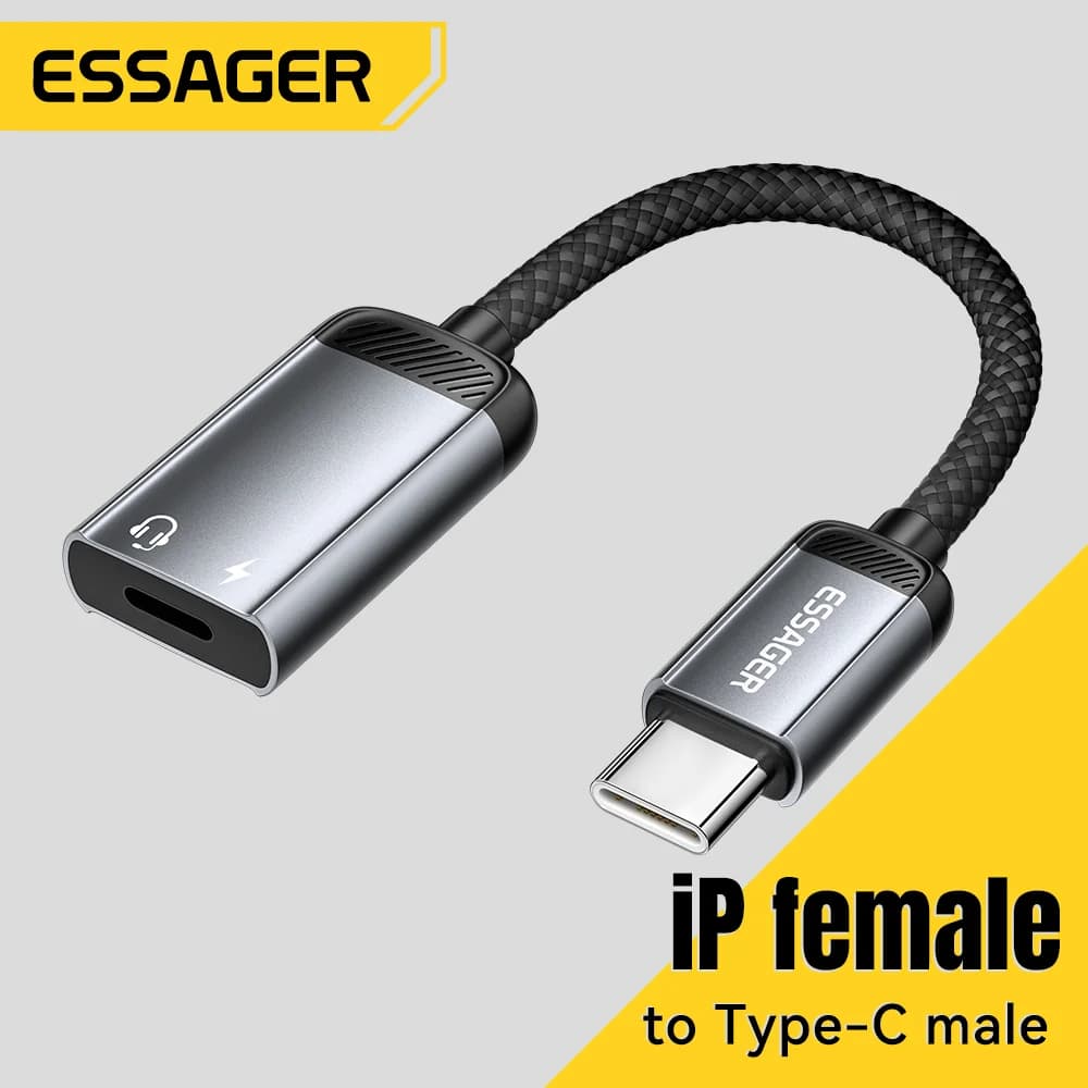 מתאם אודיו OTG מ-USB-C נקבה ל-Lightning זכר