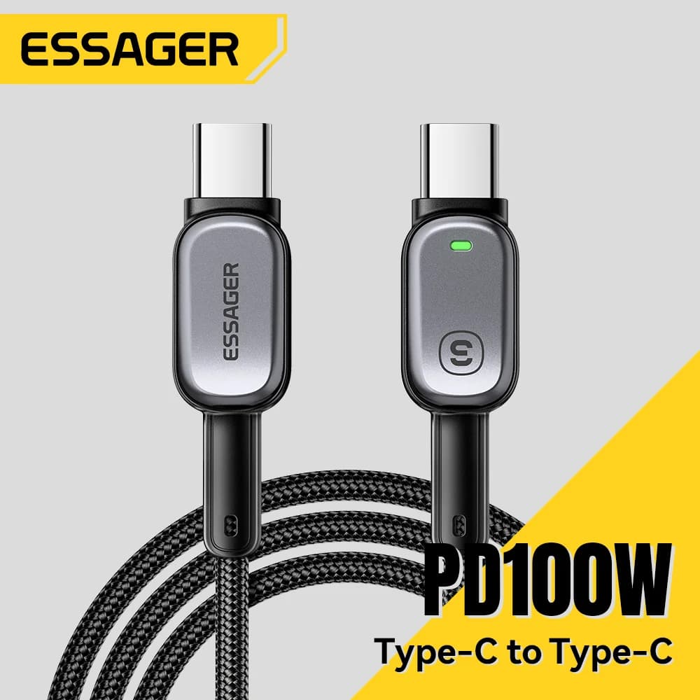 כבל LED 100W USB-C ל-USB-C, טעינה מהירה PD 5A