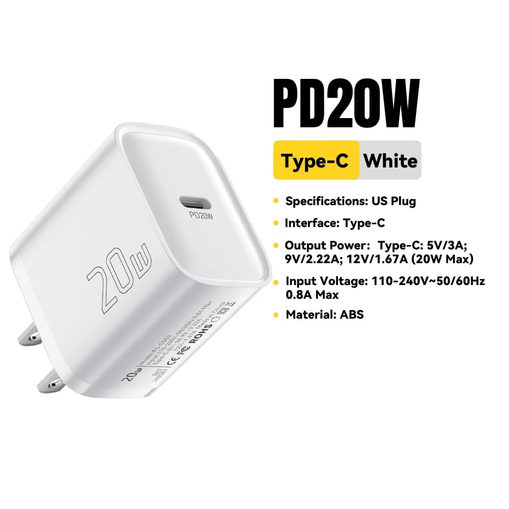 מטען קיר מיני USB-C PD 20W