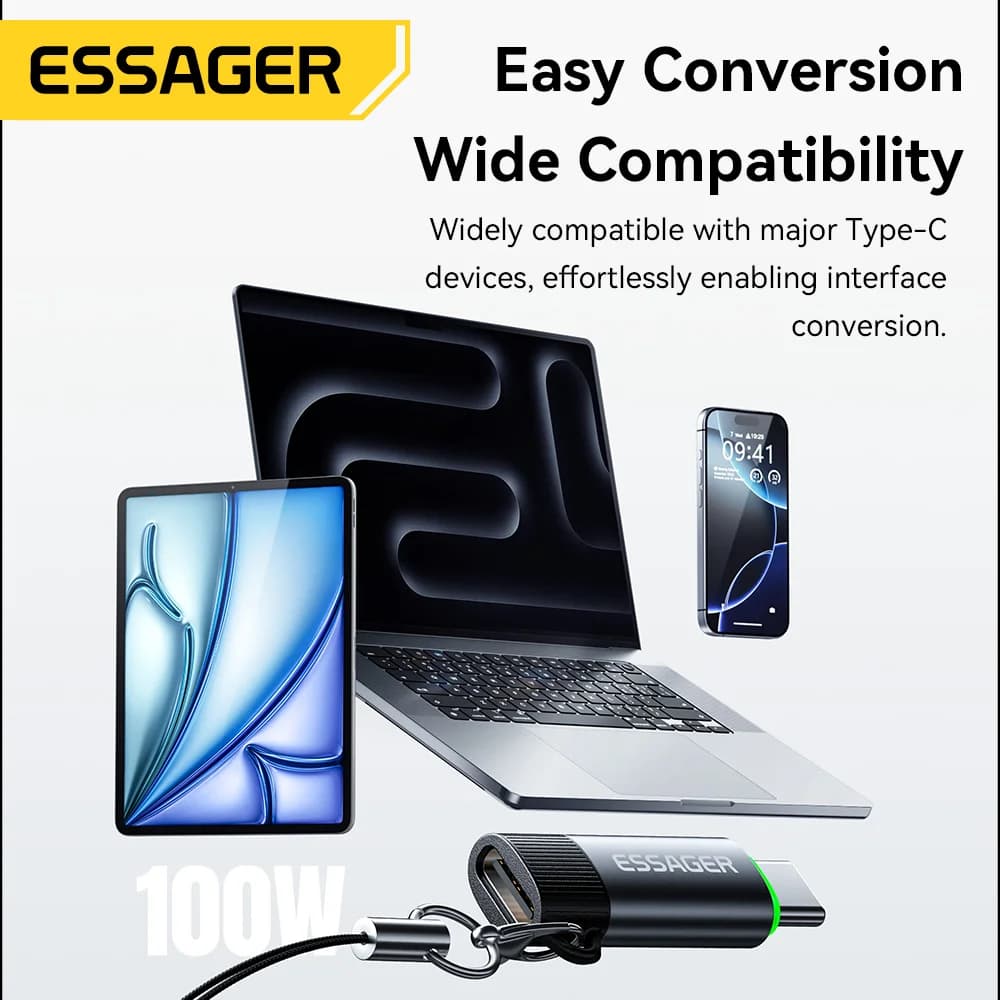 מתאם USB-C OTG חכם ניתוק חשמל 100W