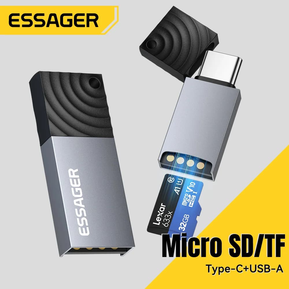 קורא כרטיסים 2 ב-1 USB-C ו-USB 2.0